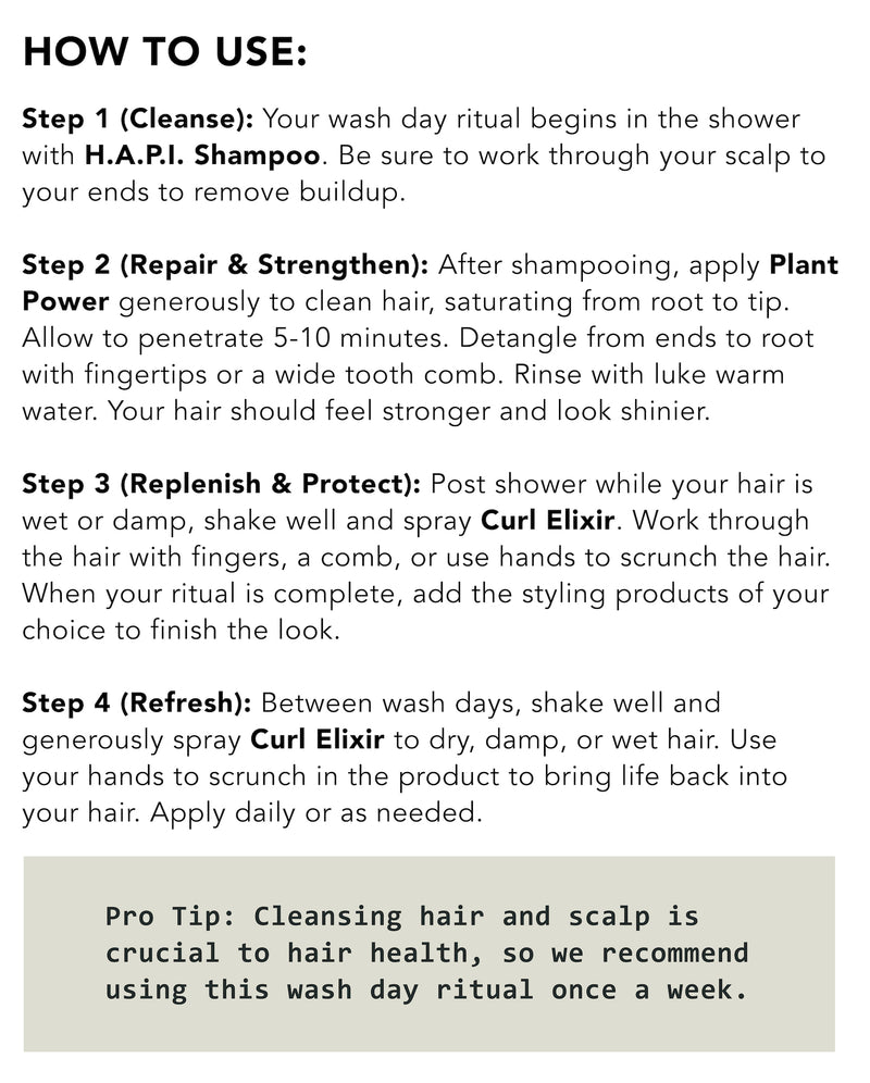 Directions for using this curl recovery kit